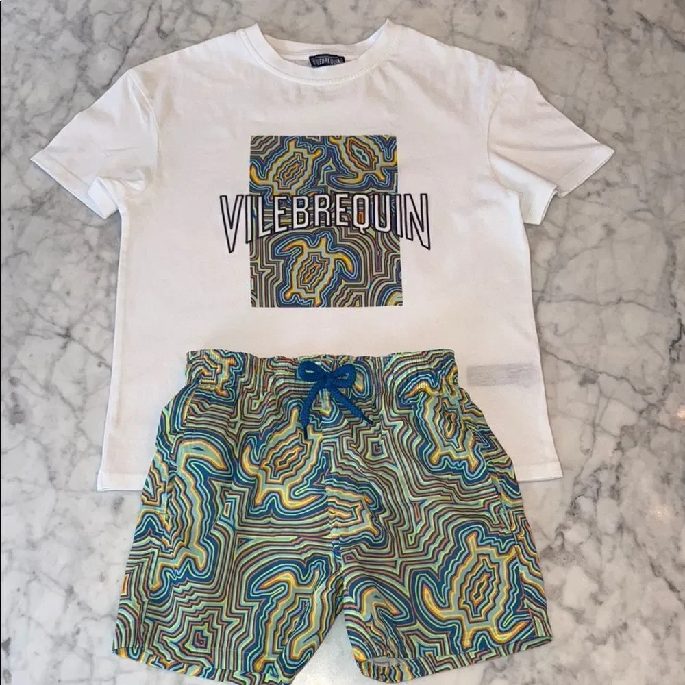 VILEBREQUIN Boys Swim Trunks with Matching shirt set